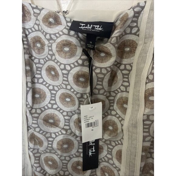 NWT‎ Lane Bryant Isabel Toledo Linen Blend Dress 18 Taupe Sleeveless Holiday - Picture 4 of 14